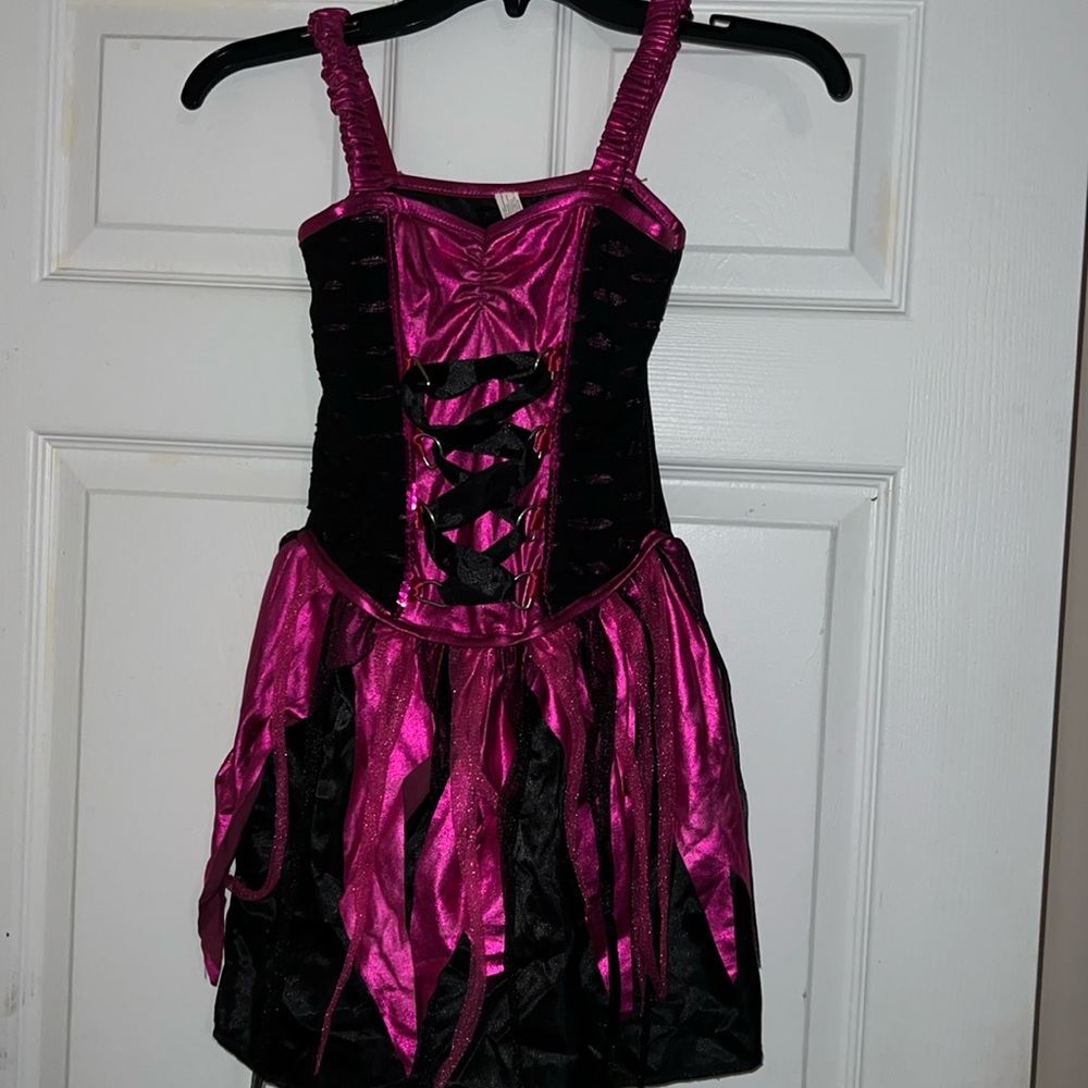 Costumes USA Pirate Metallic Pink Black Dress Halloween Costume